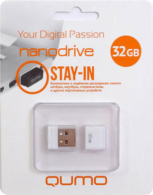 32G USB flash drive Qumo Nano White USB 2.0 RTL