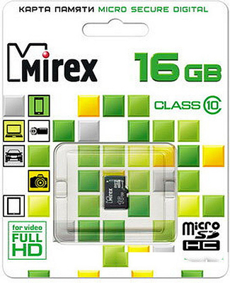 microSD 16Gb Mirex 13612-MC10SD16