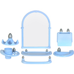 Набор для ванной Росспласт Олимпия голубой 7педметов зеркало