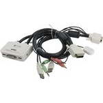 Multico (ew-k1302du) 2-port DVI USB KVM Switch (клавиатураUSB+мышь USB+DVI+Audio, проводной  Пду,  к