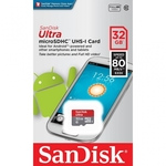   micro SDHC 32Gb Sandisk Ultra Class 10 UHS-I (80/10 MB/s), SDSQUNS-032G-GN3MN