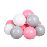 Шарики для сухого бассейна с рисунком, диаметр шара 7,5 см, набор 150 штук, цвет розовый, белый, сер