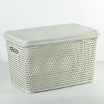 Ящик для хранения с крышкой «Ротанг», 23 л, цвет белый Idea