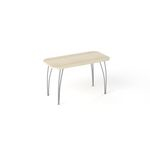 Обеденный стол «Фигаро», 1200 ? 600 мм, неразвижной, опоры серый металл, цвет дуб сонома (2места)