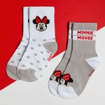 Набор носков "Minnie", Минни Маус, серый/белый, 16-18 см Disney 4326308