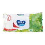 Влажные салфетки Aura Family, для всей семьи, с антибактериальным эффектом 120 шт. Aura