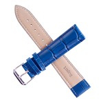 Ремешок для часов"Bugert" 20 мм, натуральная кожа, l=20 см, синий, фактура крокодил