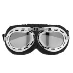 Очки для езды на мототехнике ретро Torso, стекло хром, черные 4295599