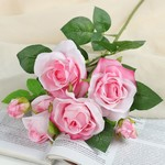 Цветы искусственные"Розочки кустовые" 8*65 см, розовый 4142877