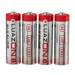 Батарейка алкалиновая LuazON, AA, LR6, спайка, 4 шт Luazon Home 1647489