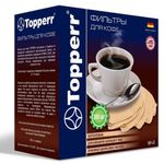 Topperr 3047 Фильтр бумажный для кофеварок №4 (300шт.), неотбеленный
