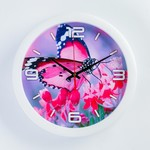 Часы настенные, серия: Животный мир, "Розовая бабочка", плавный ход, d=28 см Соломон 2436435