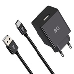 Зарядное устройство BQ Charger 10W1A01 (usb-a, 10W with MicroUSB cable) black 10W1A01