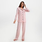 Пижама женская (рубашка и брюки) Kaftan Shine р. 40-42, розовый Kaftan 7456504