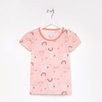 Фуфайка (футболка) для девочки А.60-11 кт, цвет розовый/заяц, рост 110 см Юниор Текстиль 7861767