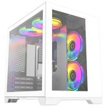 Powercase Vision Micro, White, Tempered Glass, 4х 120mm 5-color fan, белый, mATX  (cvwm-l4)