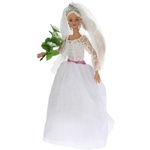 Кукла 29 см София невеста, в комплекте букет и расческа ТМ 