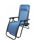 Кресло-шезлонг складное "Люкс" голубое с подставкой CHO-137-14 993162