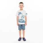 Комплект (футболка/шорты) для мальчика, цвет слоновая кость/индиго, рост 110см 9625010