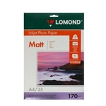 Фотобумага для струйной печати А4 Lomond, блок 170 г/м?, 25 листов, матовая, двусторонняя (0102032)